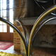 Dining table stainless steel legs and tempered glass top 70s