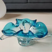 Large Vide Poche/Ashtray Murano. Made of blown art glass. Diameter 28 cm.
