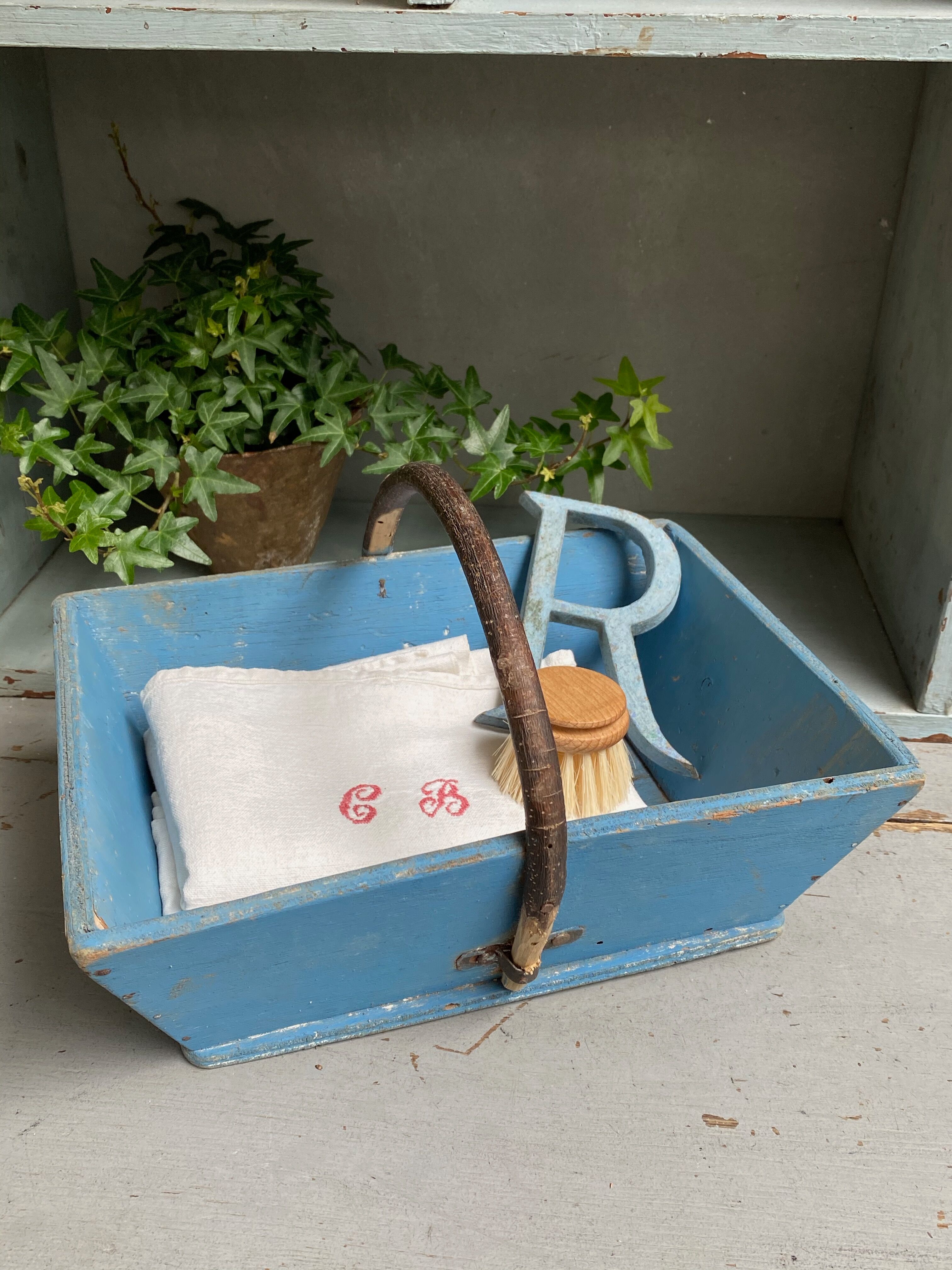 Wooden basket wabi sabi