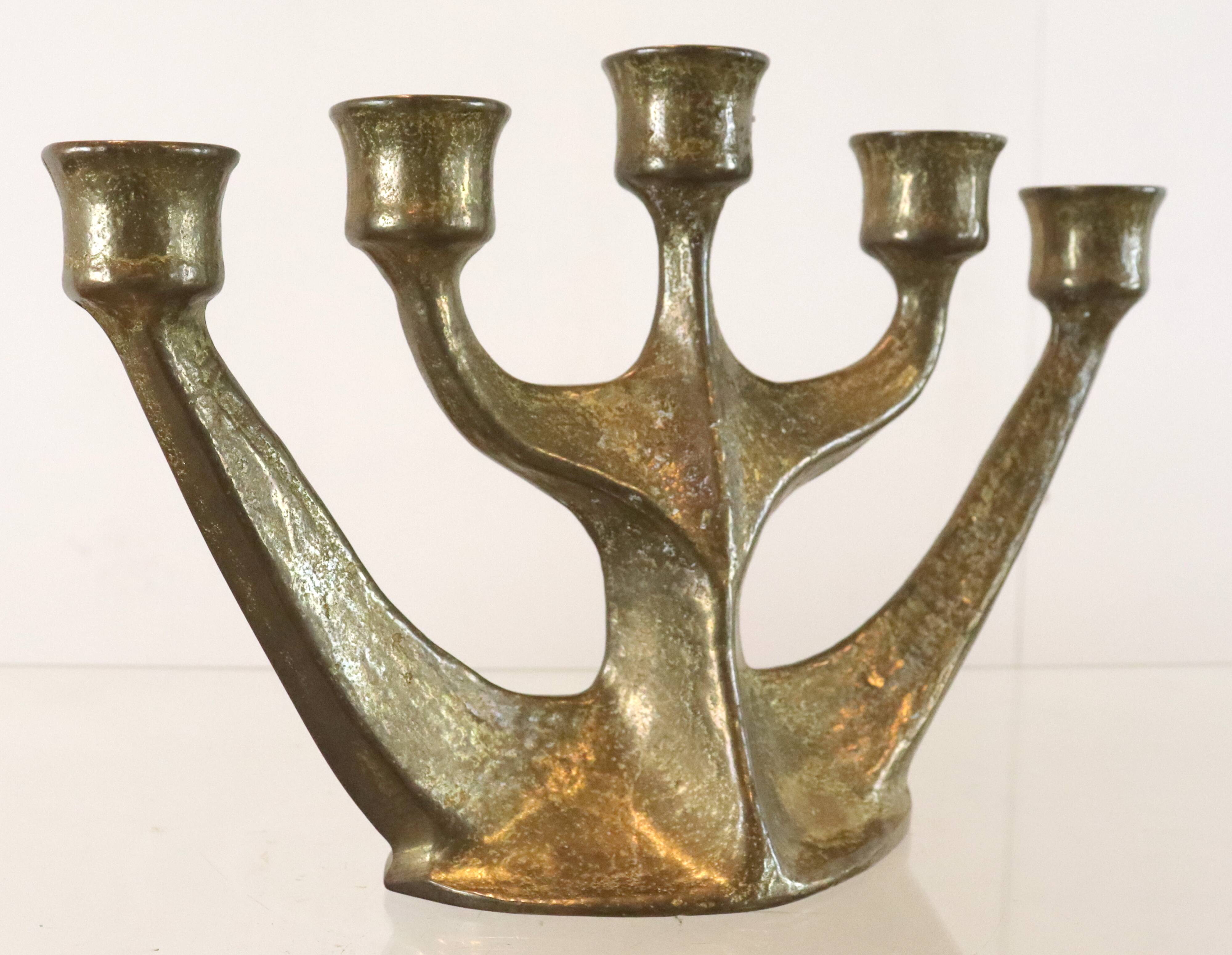 Brass brutalist candlestick from Horst Dalbeck