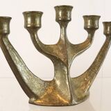 Brass brutalist candlestick from Horst Dalbeck