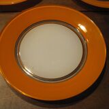 Small vintage orange and white Duralex plates
