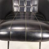 Vintage black skai armchairs