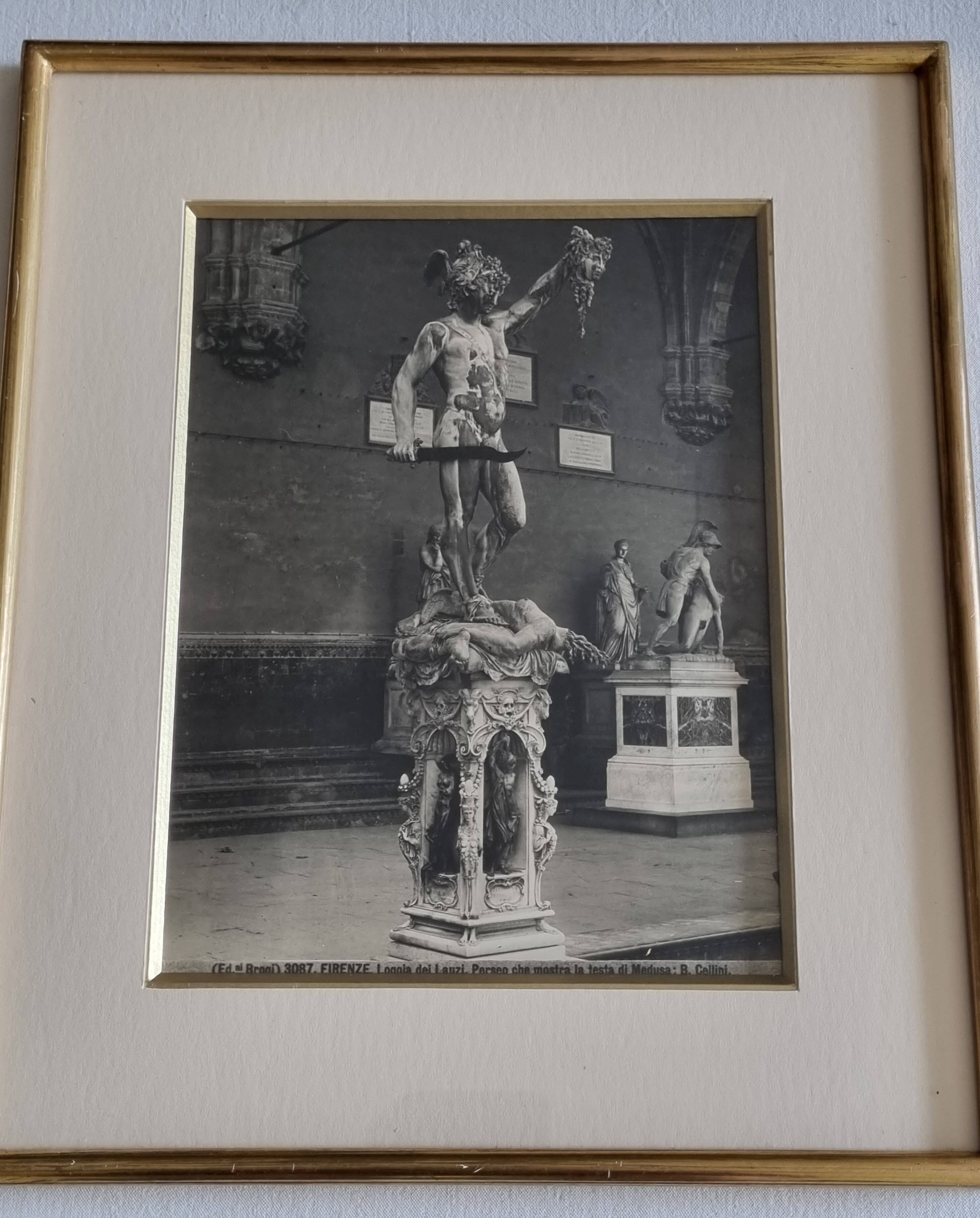 Gelatin-silver photograph Broni Florence Persée Cellini circa 1900 30x35 cm