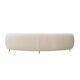 Curved Four-Seat Italian Sofa in White Bouclé Wool, Brass Legs