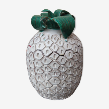 Vintage ceramic pineapple pot signed