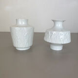 Set of 2 OP Art Biscuit Porcelain Vases by Edelstein Bavaria, Germany, 1970s