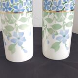 Pair of vases earthenware Keller Guérin Lunéville Periwinkle model