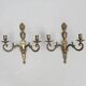 Pair of Mid-Century Gustavian Brass Wall Sconces