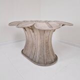 Vintage Oval Bamboo and Rattan Dining Table Base, France 1980's