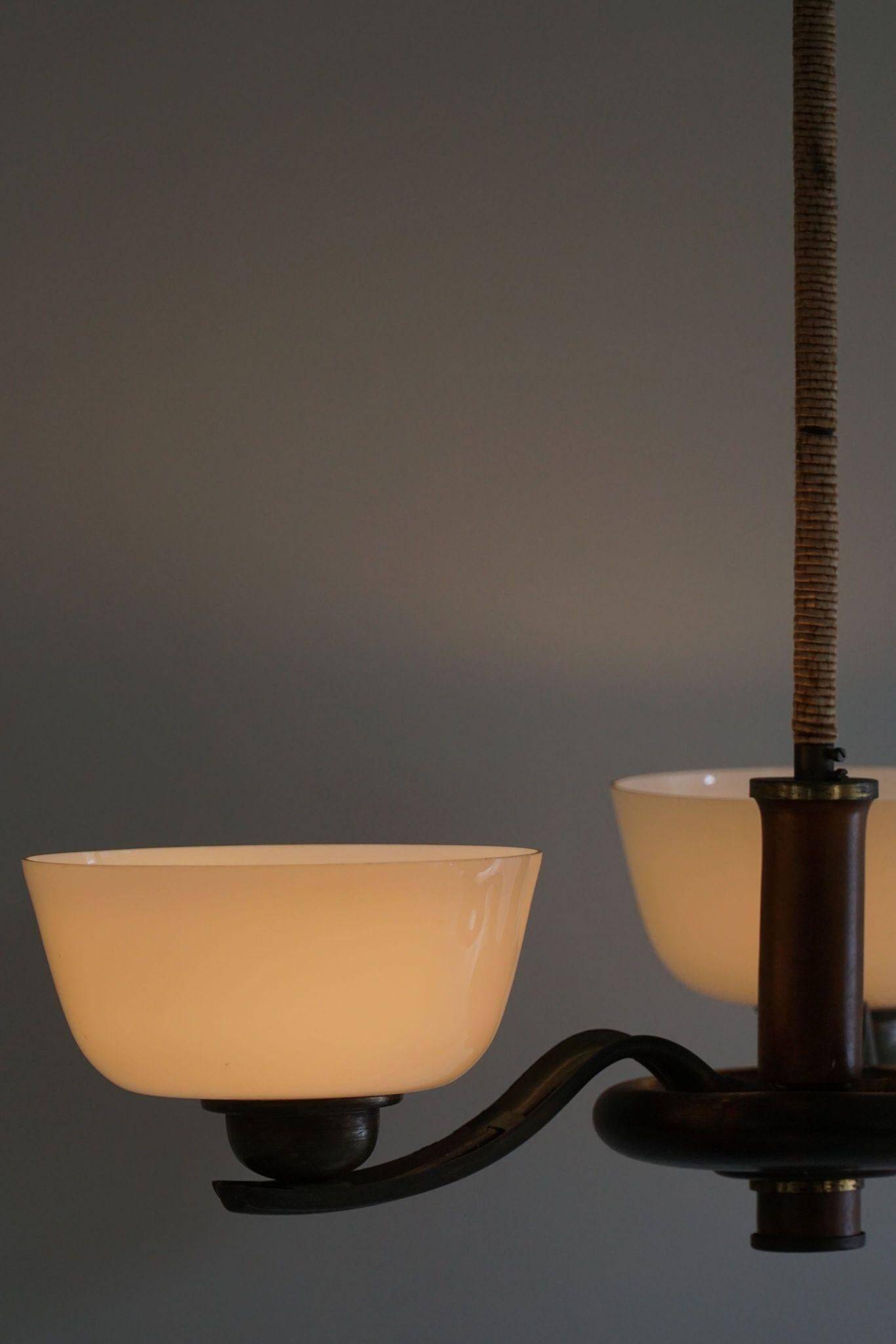 Paavo Tynell for Taito Oy, an Art Deco chandelier model '1255/3', Finland, 1930s.