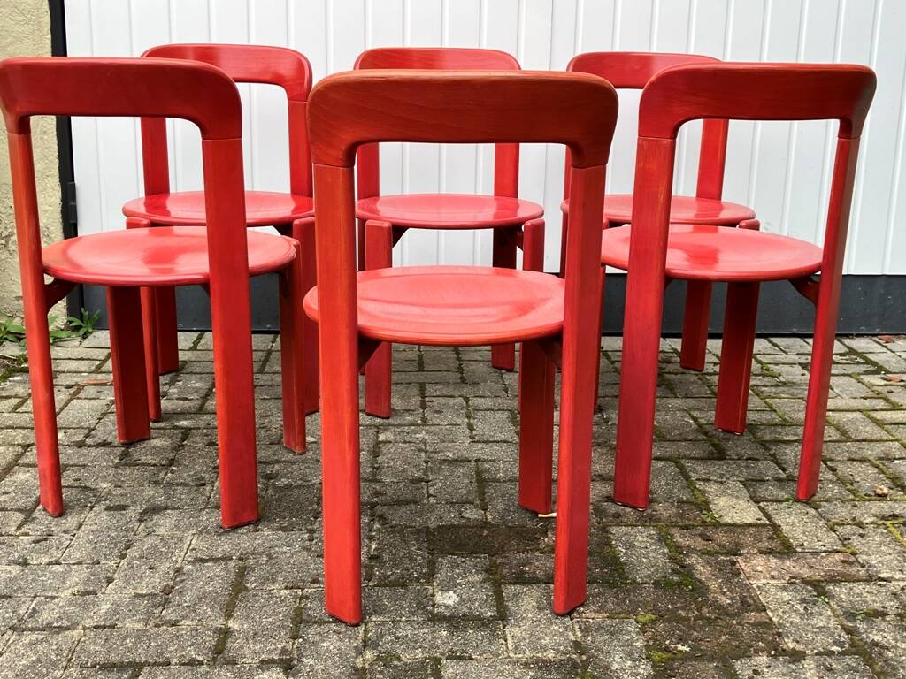6 bruno rey chairs for ditiker stein am rhein 1970