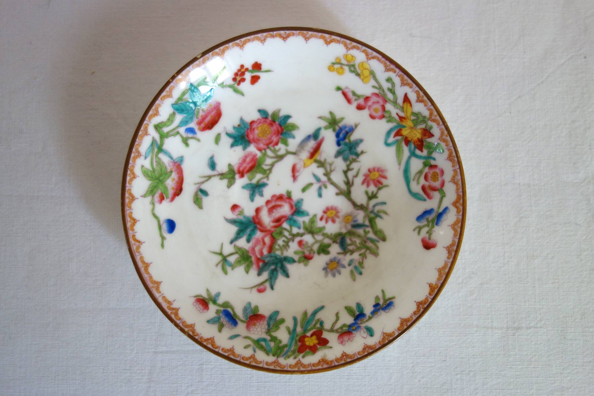 Minton English porcelain tea cup and saucer mid-19th century
