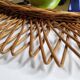 Original vintage rattan mirror, oval shape, 70 cm