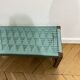 Bench in blue-green woven walnut