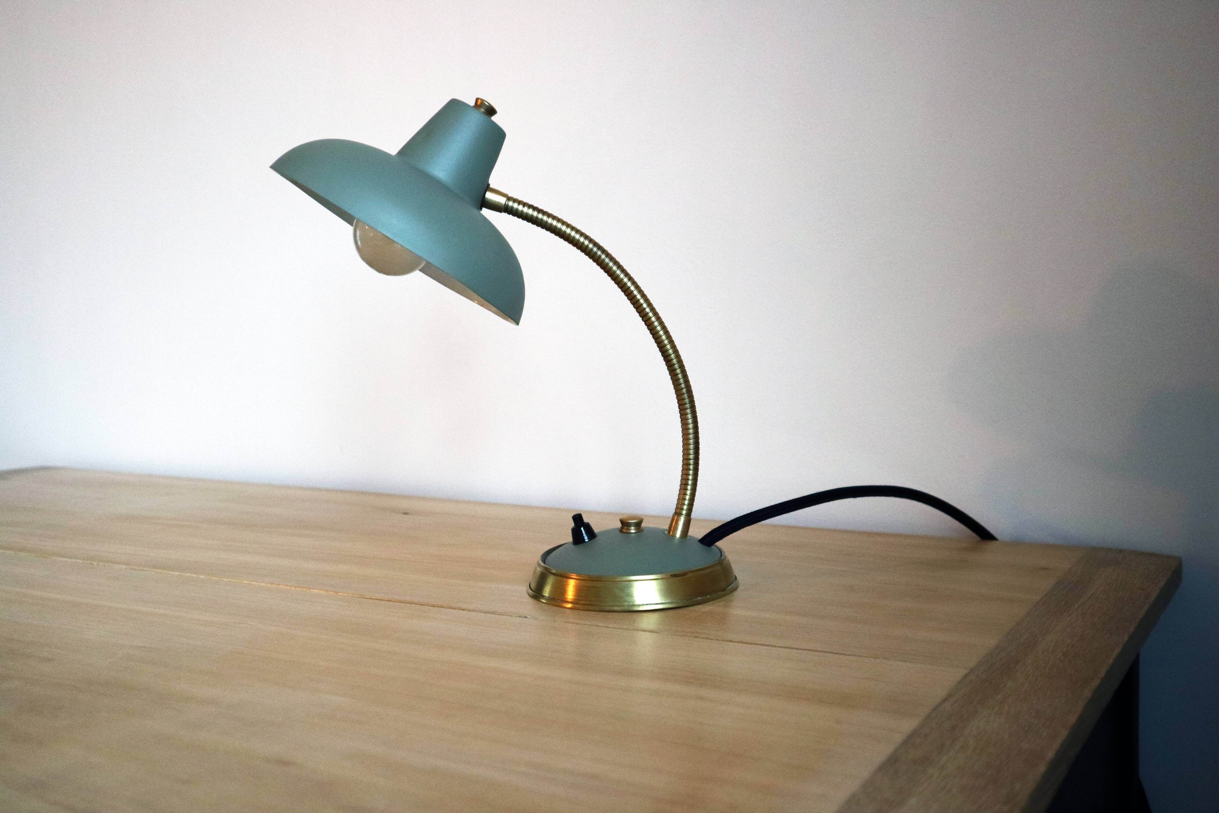 Fully restored vintage desk lamp.