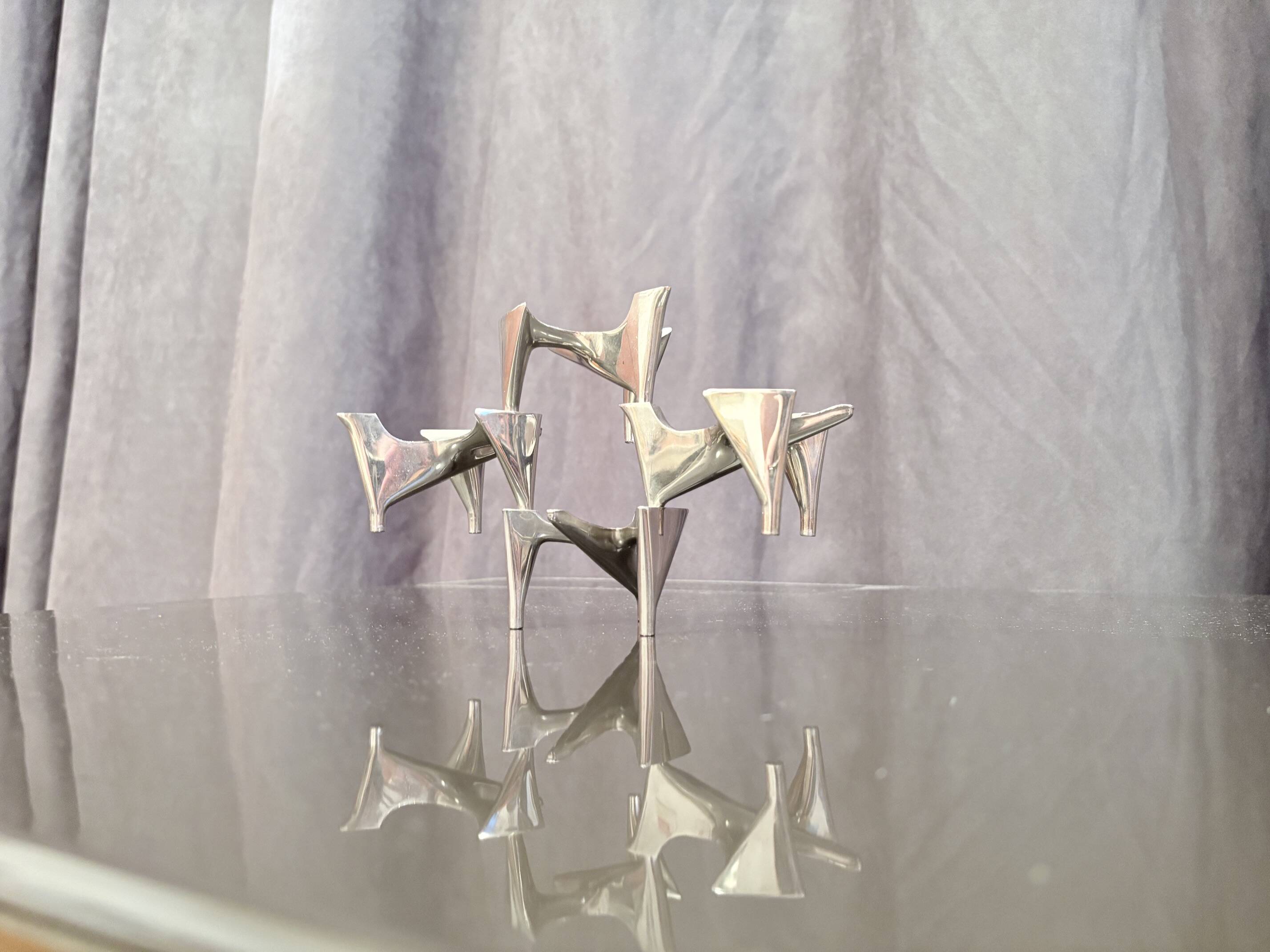 Set of four Space Age modular candlesticks, Hammonia Motard, Germany, 1970s