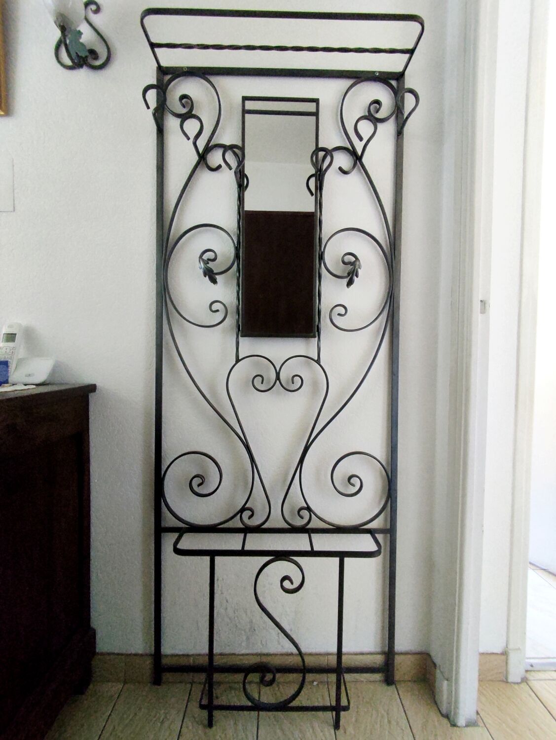 Wrought iron coat rack