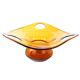 Bol à fruits, moderne du milieu du siècle, en verre orange, conçu par M. Słaboń, Pologne, années 1970.