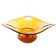 Fruit bowl, mid-century modern, orange glass, designed by M. Słaboń, Poland, 1970s