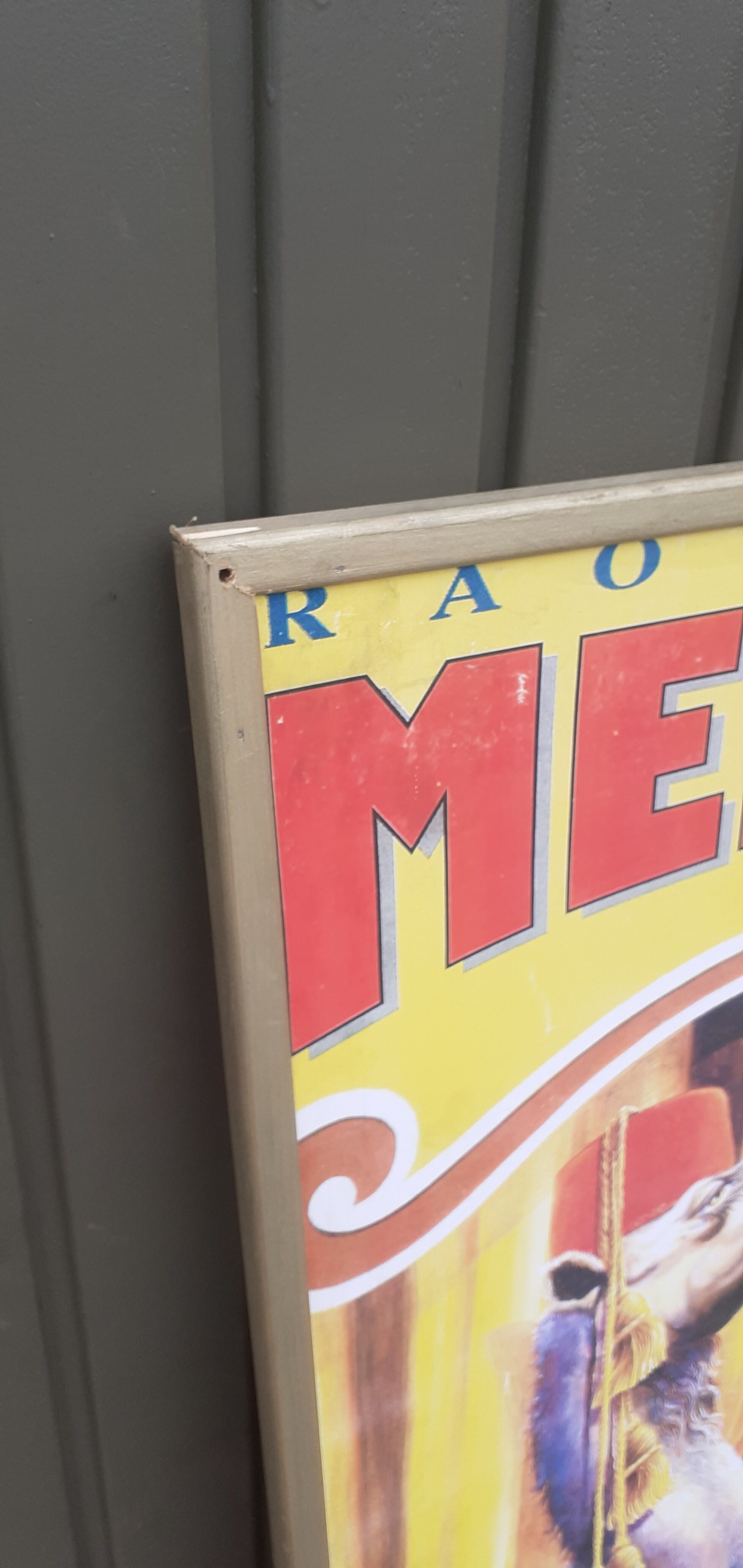 Medrano circus poster on wood support