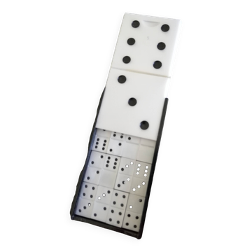 Complete set of Miniature Dominos in a Black and White Box.