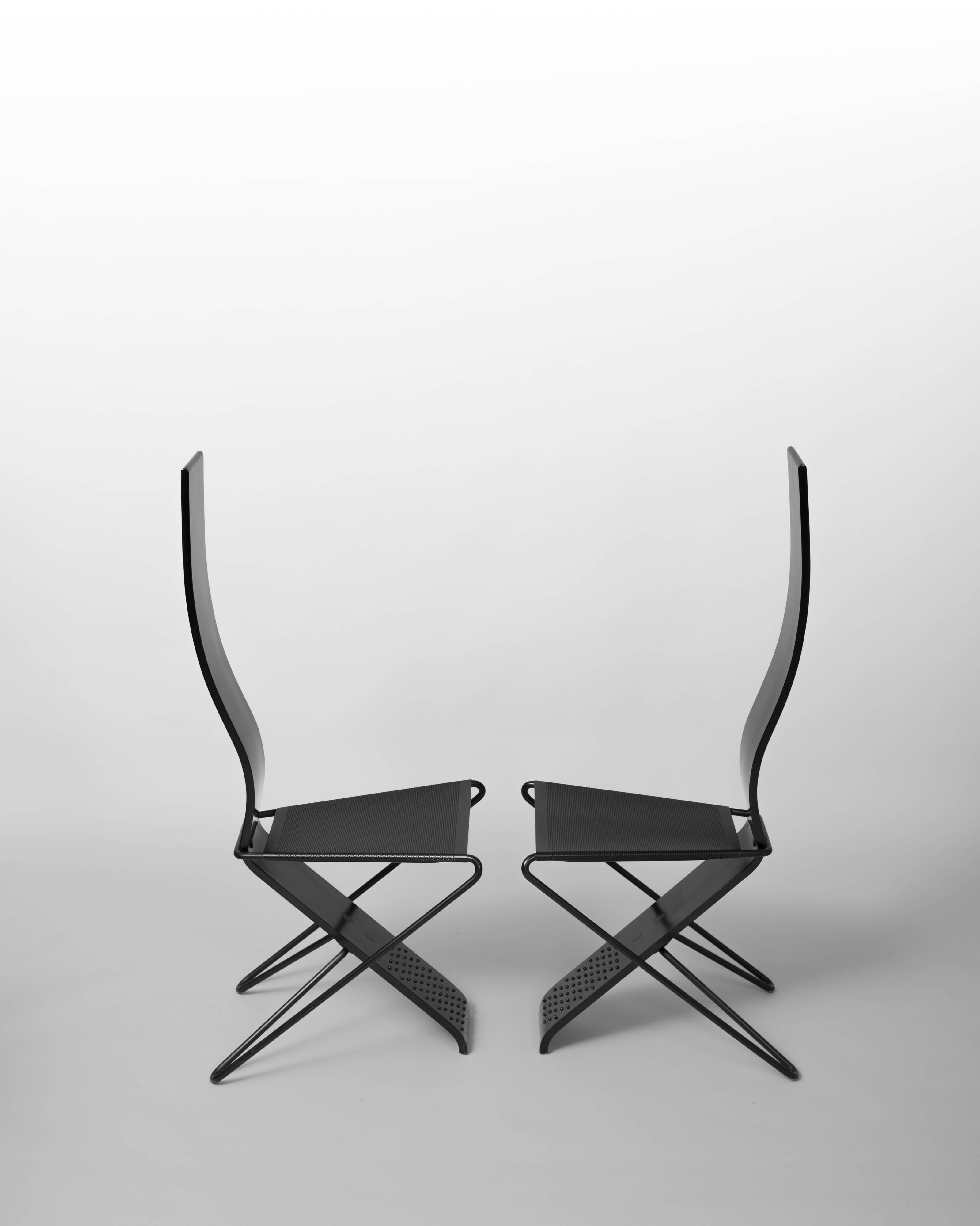 Pair of postmodern chairs, Pietro Arosio