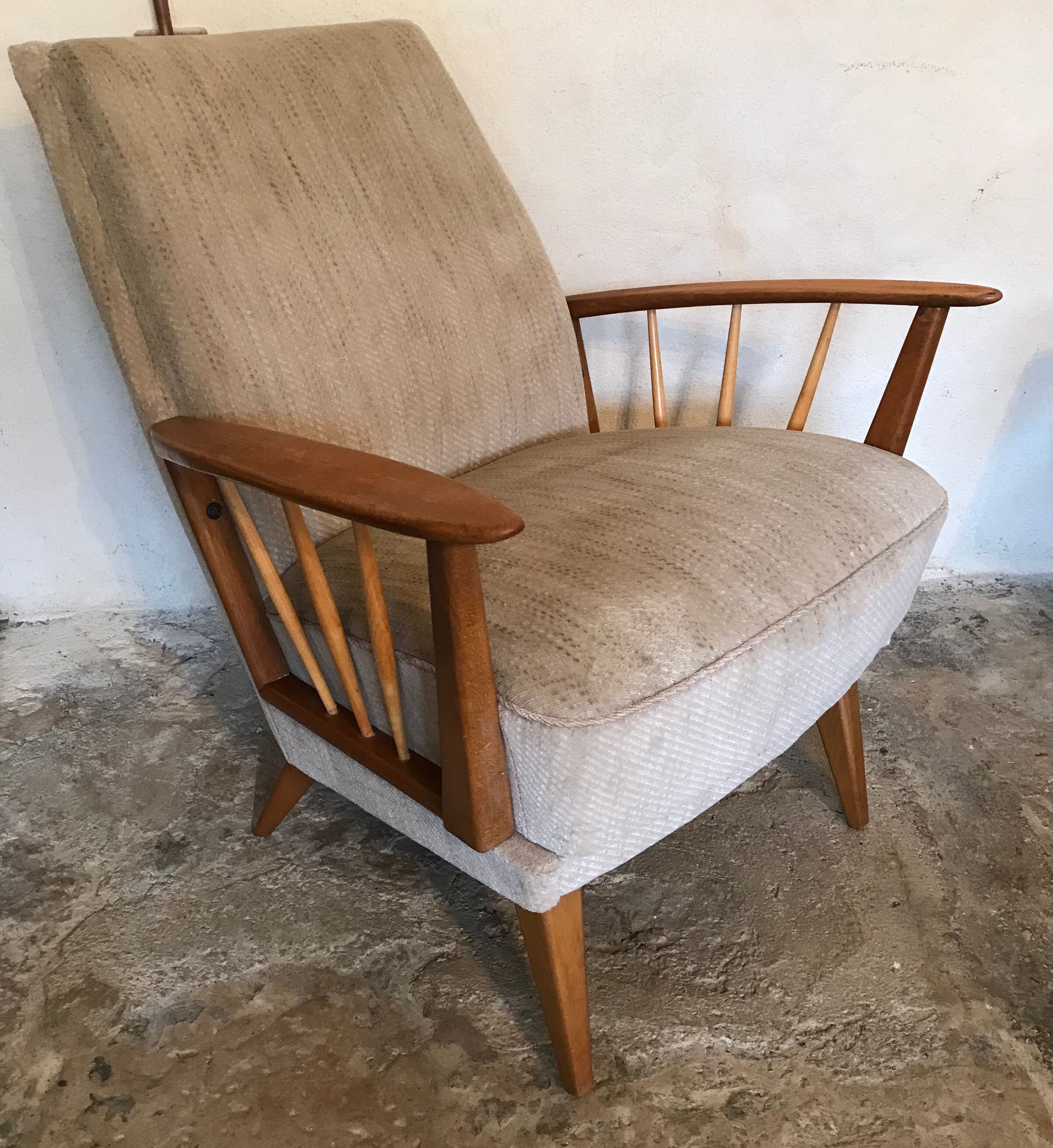 Cozy vintage mid century Scandinavian style armchair