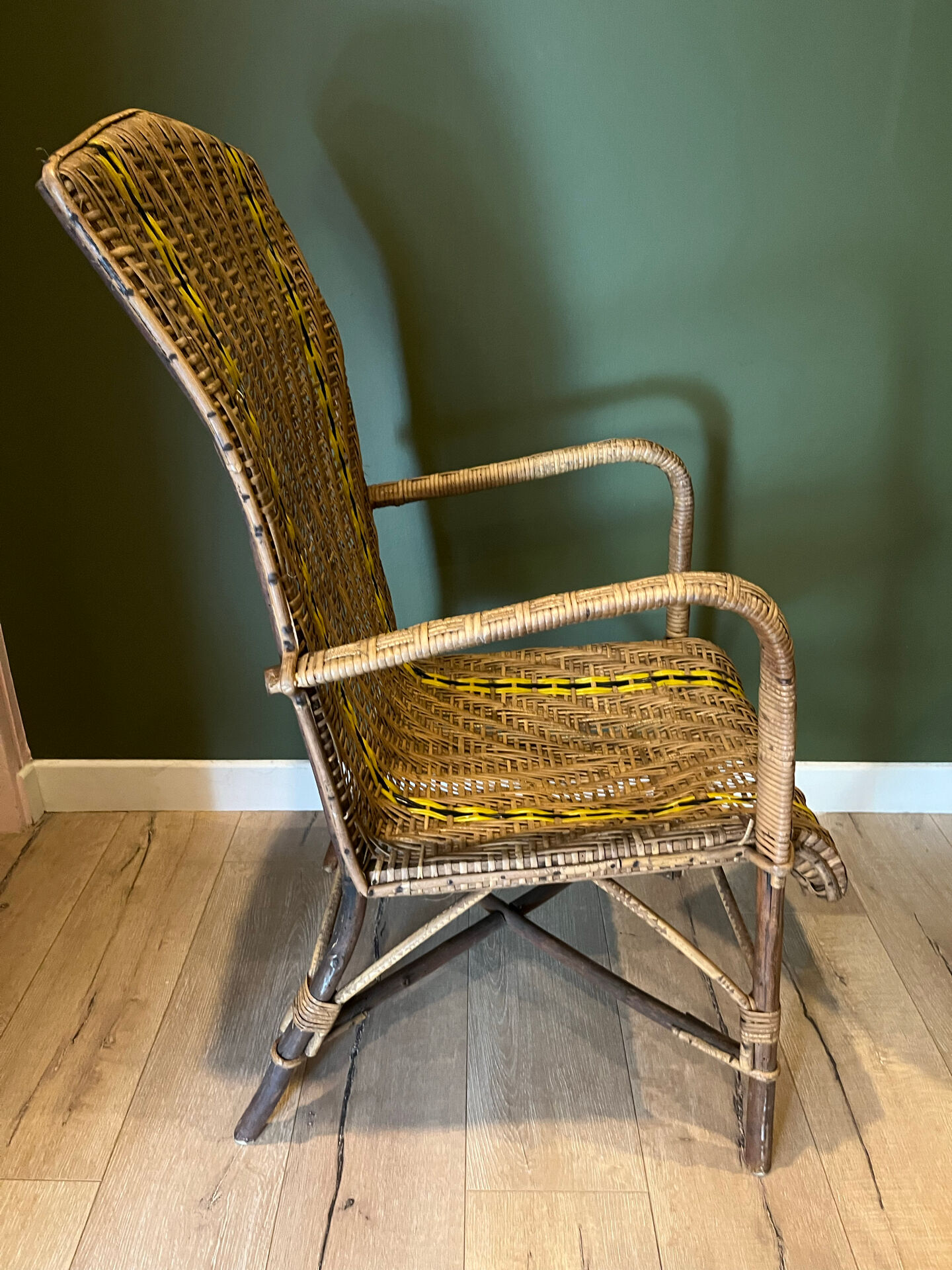 Fauteuil début de siècle rotin osier m