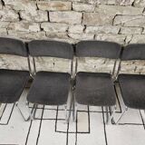 Lot de quatre chaises traîneaux   1970 vintage