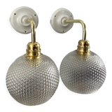 Pair of wall sconces glass globes