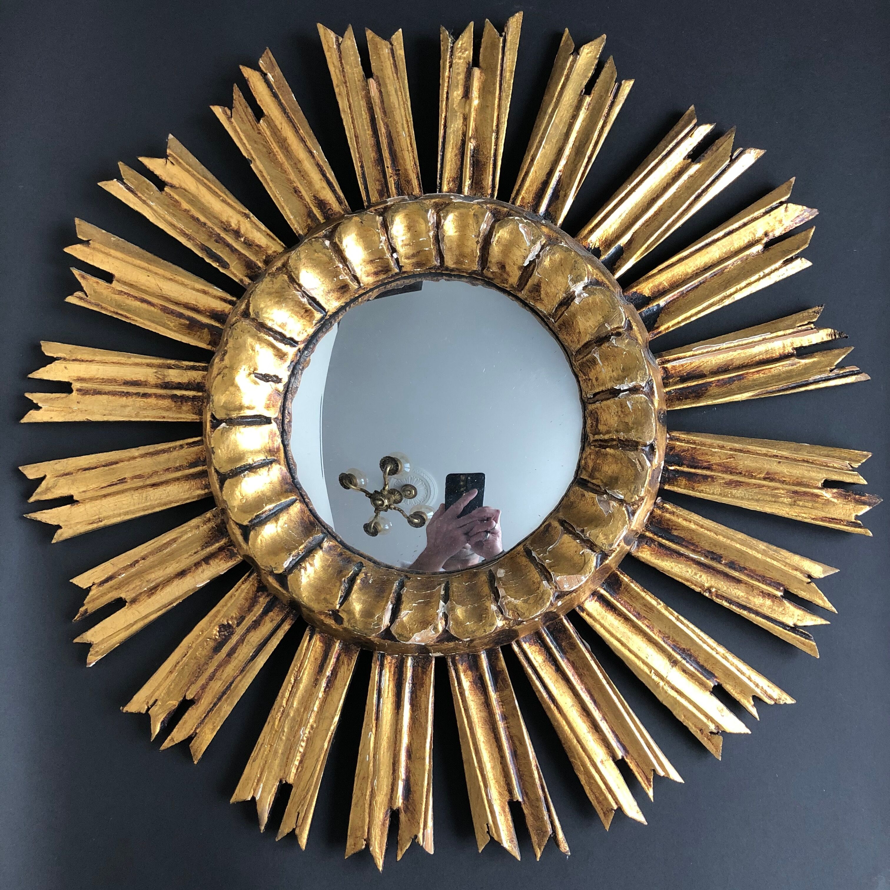 Miroir soleil oeil de sorcière diamètre 44 cm