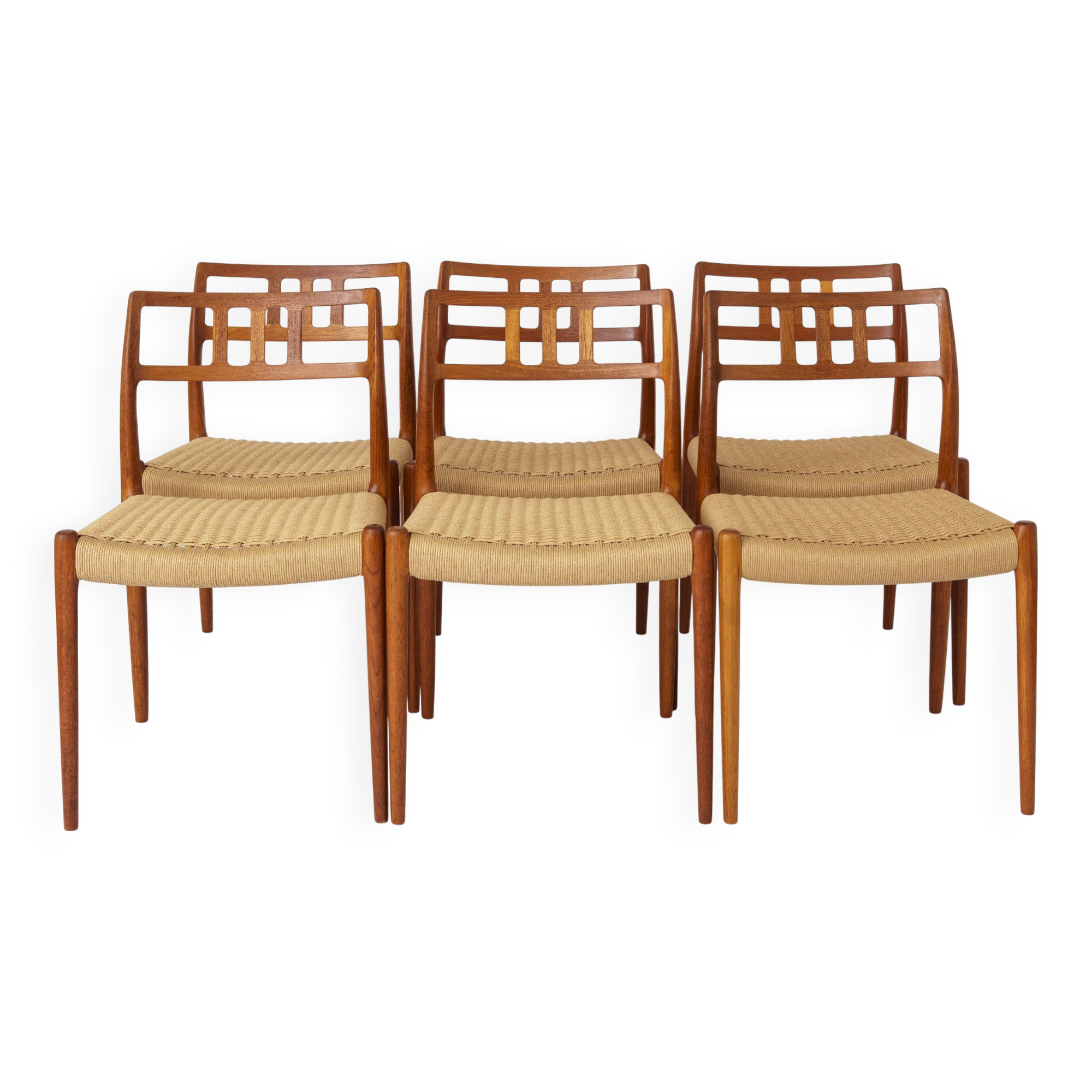 6 Niels Moller chairs, model 79, 1960s Vintage, Teak, Danish