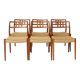 6 Niels Moller chairs, model 79, 1960s Vintage, Teak, Danish