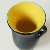 Yellow and black Verceram vase, 50s/60s