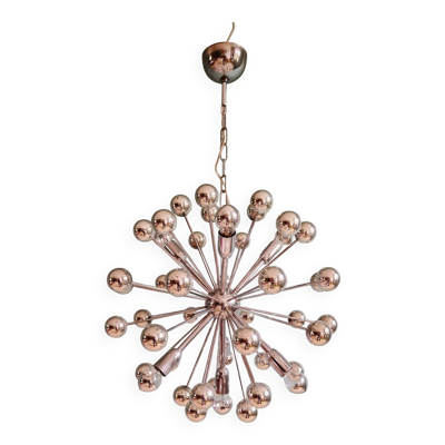 Lustre Sputnik en métal chromé, design Space Age, 1960