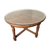 Oval solid oak table made from the 1970s