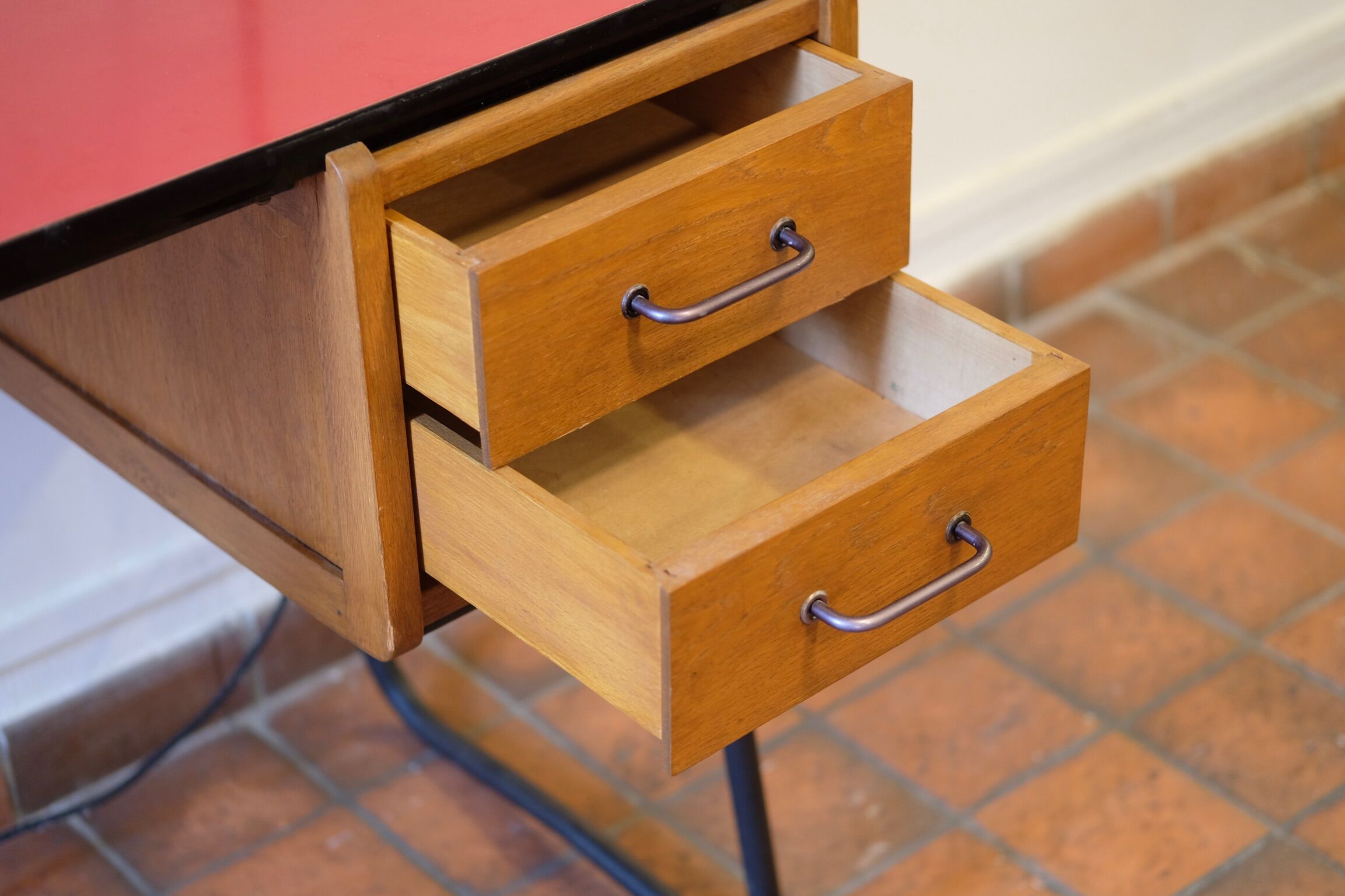 Vintage red formica desk