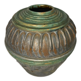 Art Deco polychrome terracotta ball vase circa 1930