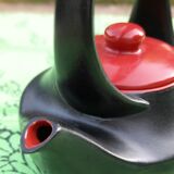 Ceramic teapot 2 shades black & red, original design