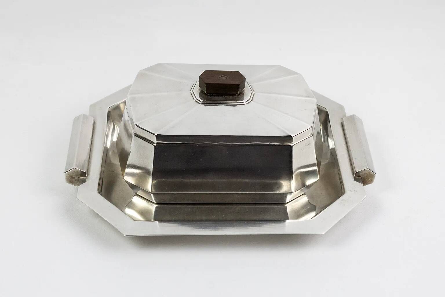 Art Deco set by Kirby Beard & Christofle – silver-plated box & tray
