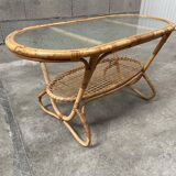 vintage coffee table from the 60s rattan