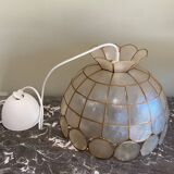 Vintage mother-of-pearl and brass pendant light