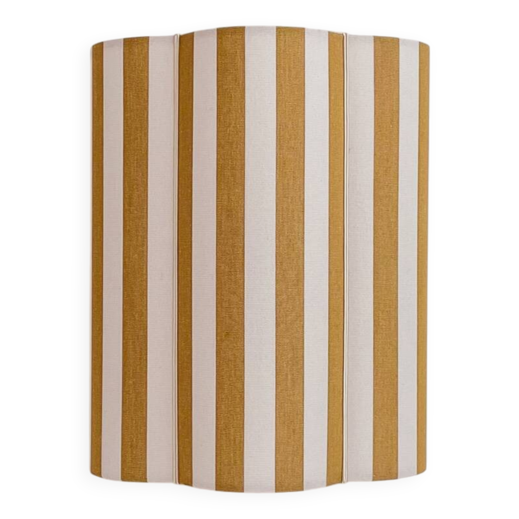 Yellow striped fabric wall light