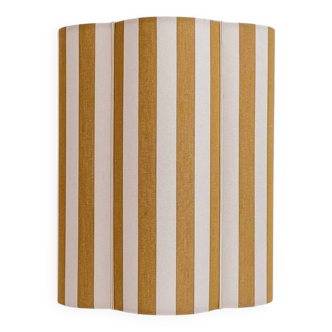 Yellow striped fabric wall light