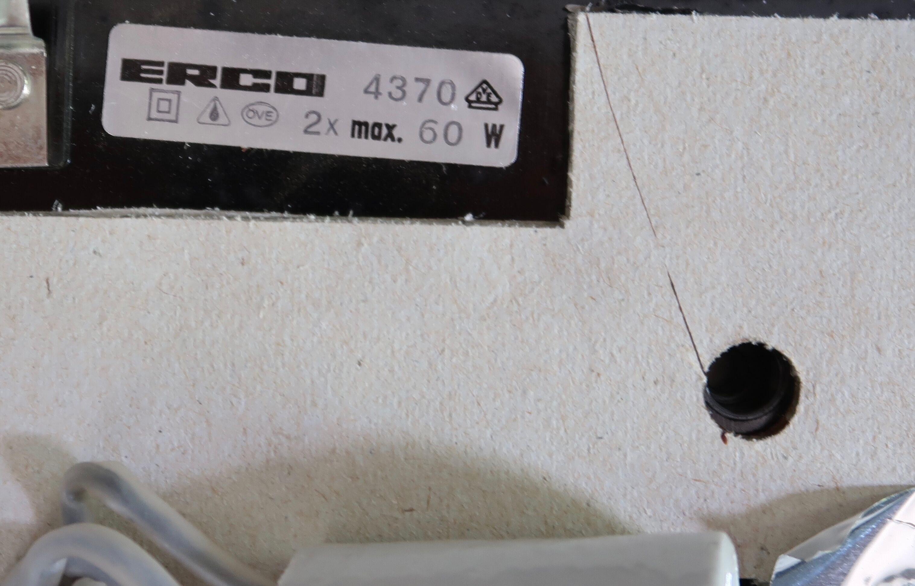 Ceiling lamp or square wall lamp erco, 70s