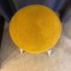 Ancien tabouret debut xxeme pieds bois et assise ronde capitonnee