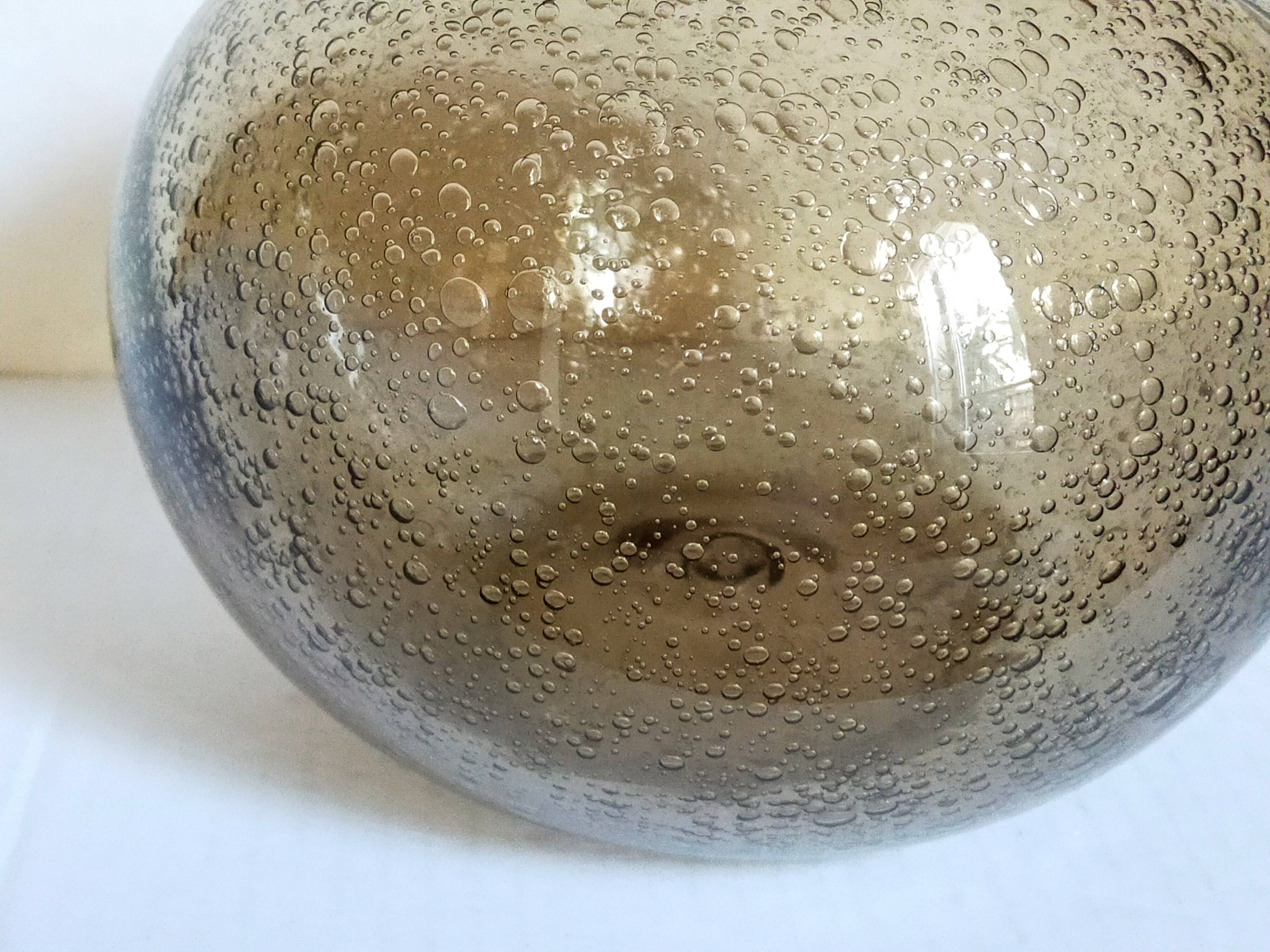 Vintage bubble-blown glass ball vase from riom france
