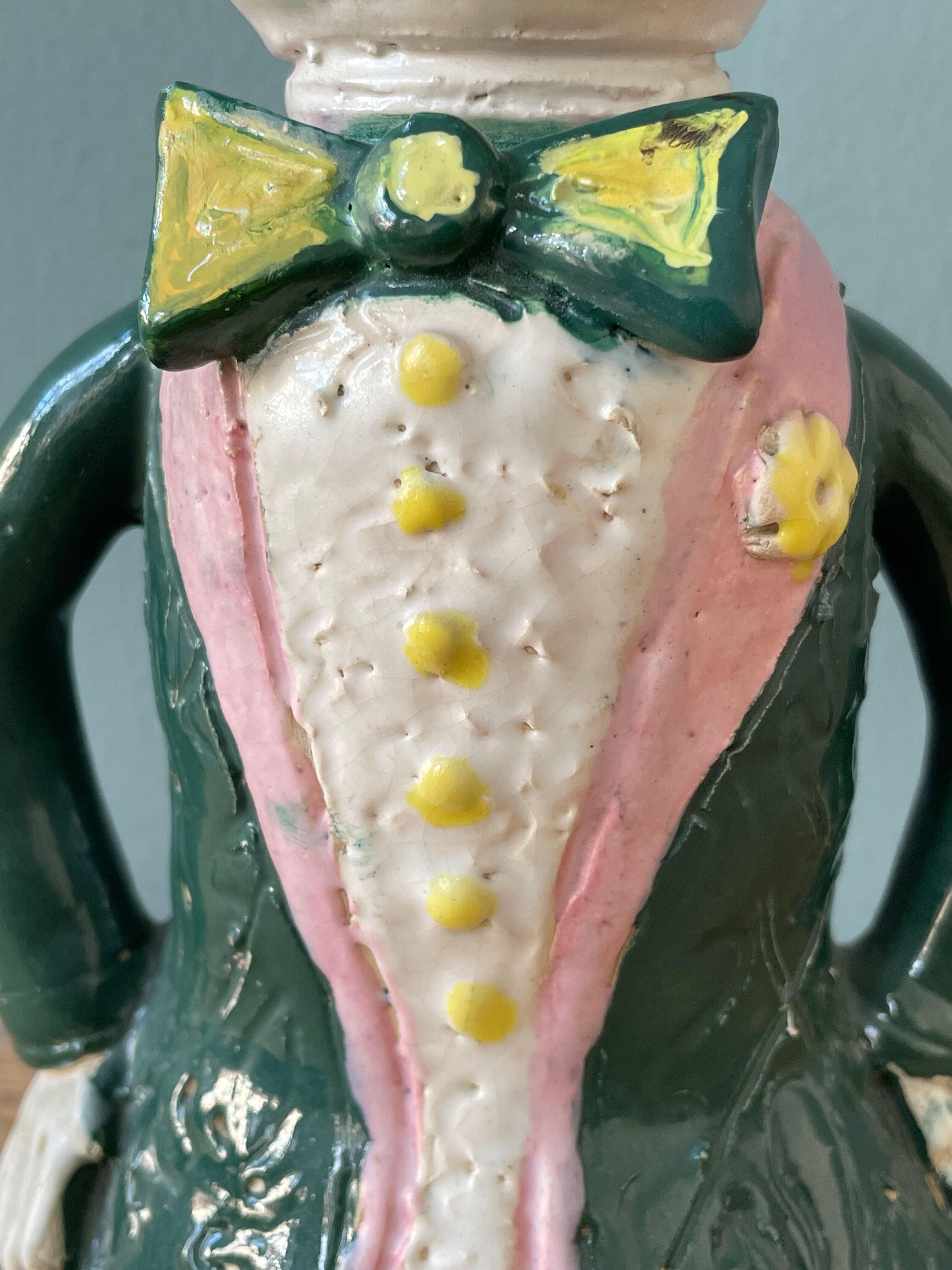 Pair of earthenware sconces signed Borderie - Szekely