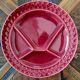 Set of 6 Sarreguemines plates for Burgundy fondue